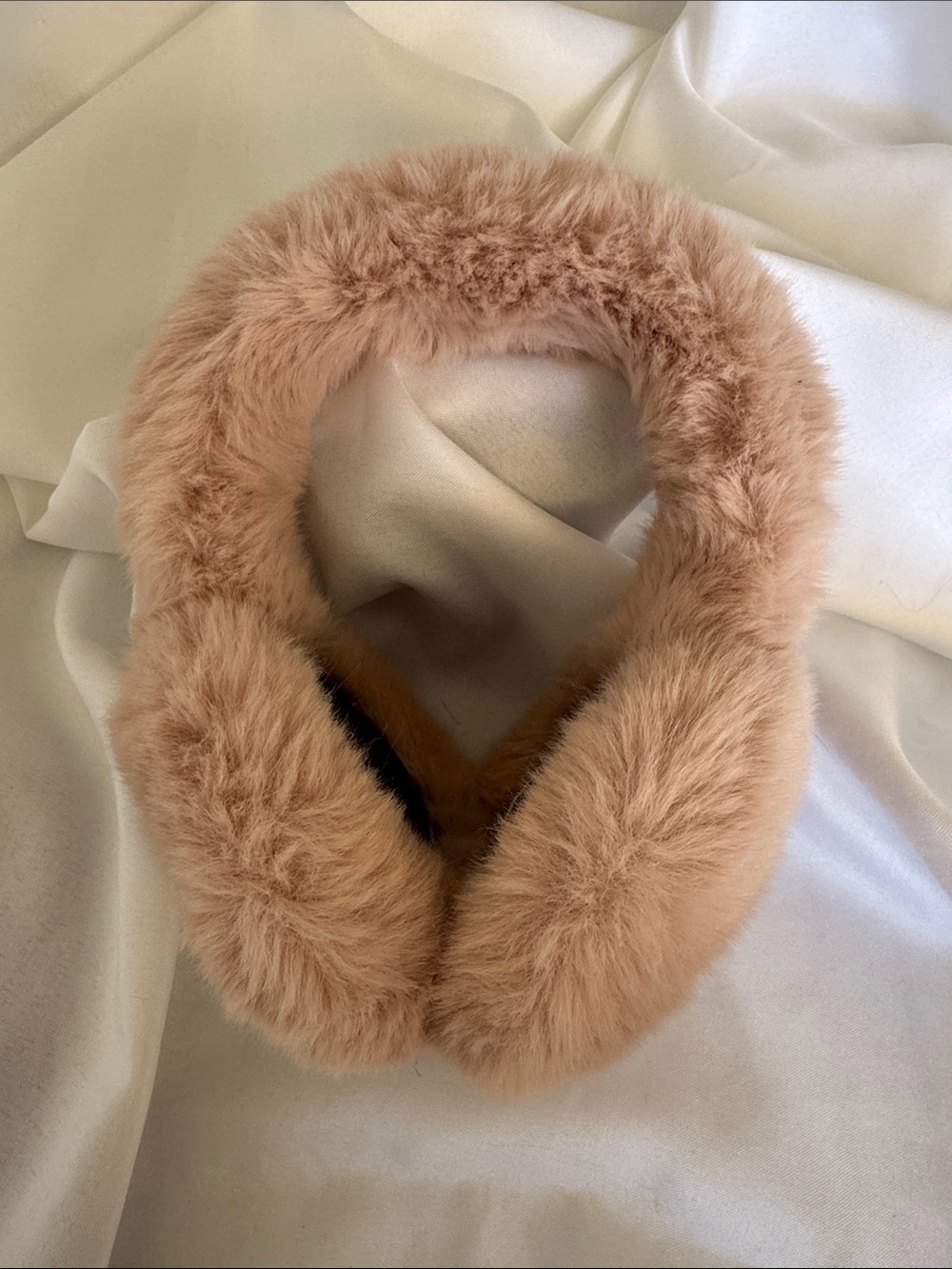 Plush Faux-Fur Ear Muffs in Blush